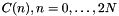 $ C(n), n=0, \ldots , 2N $