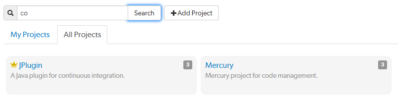 Project Name and Description Search Image of a Project Name and Description Search