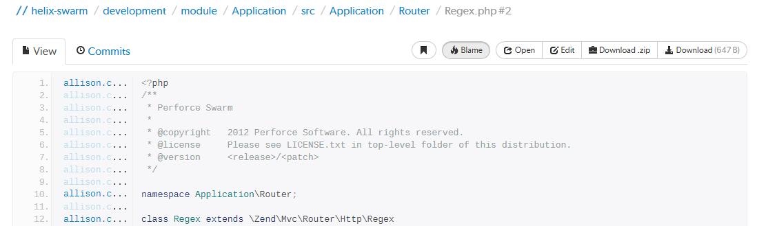 Example text file with blame image