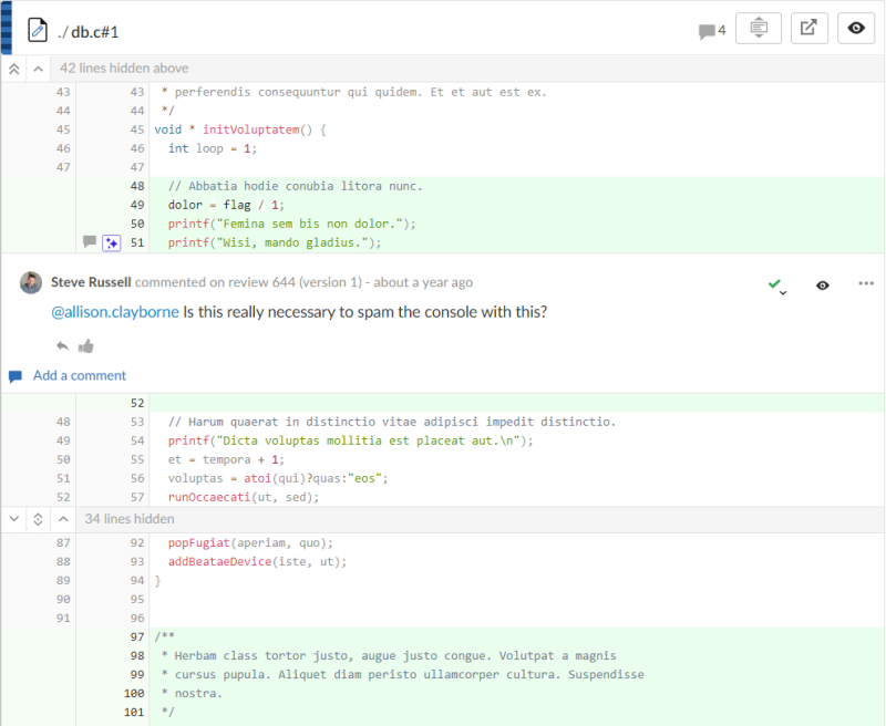 Image of a Swarm review inline diff