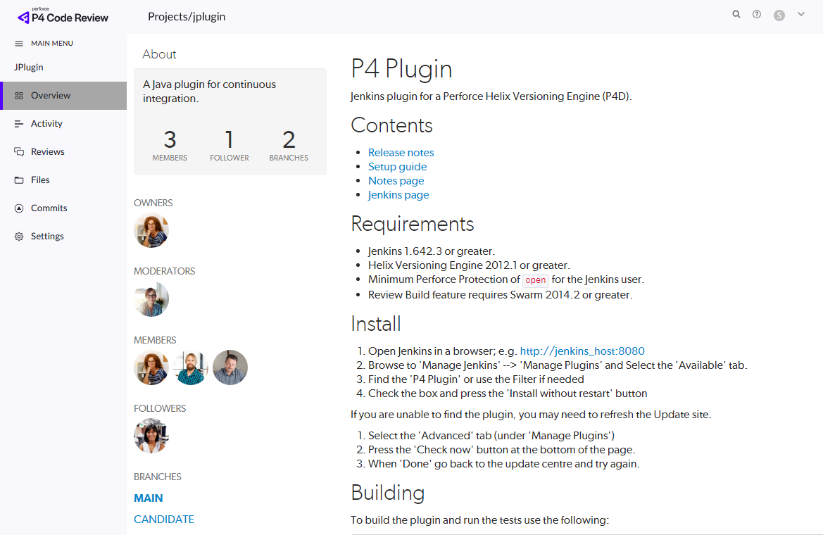 Project overview tab image