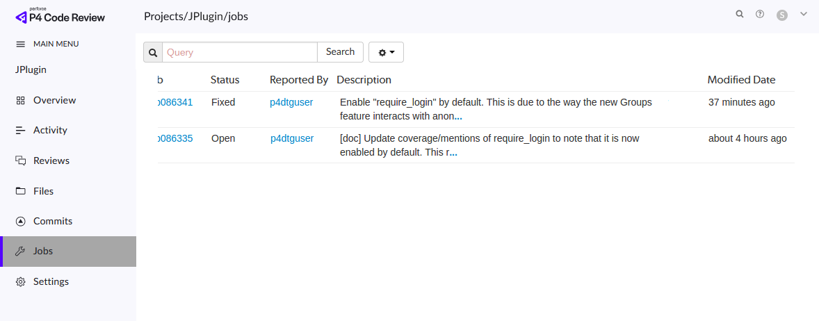 Project Jobs tab image