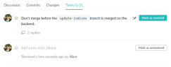 Tasks tab
