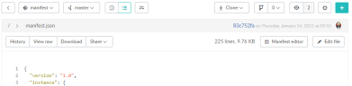 Manifest editor button location Image of the Manifest editor button location