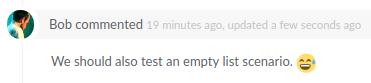 A comment with emoji