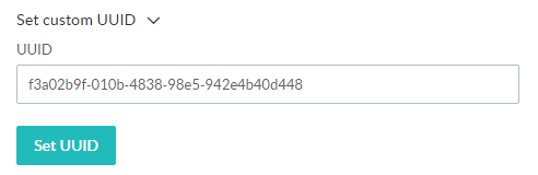 Set custom UUID