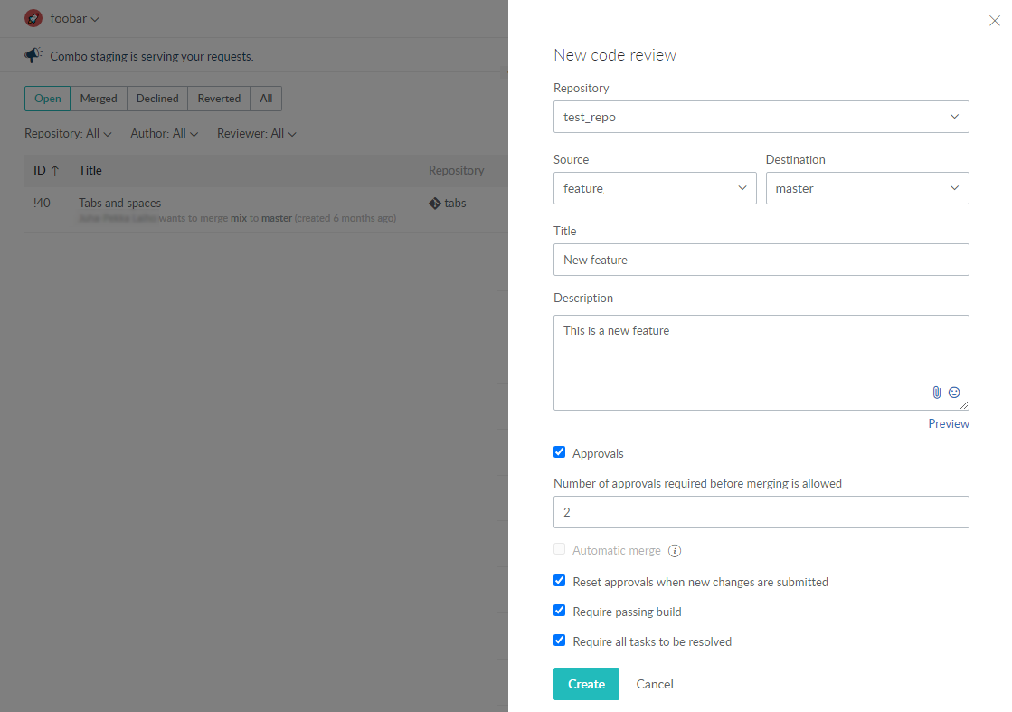 New code review in Helix TeamHub