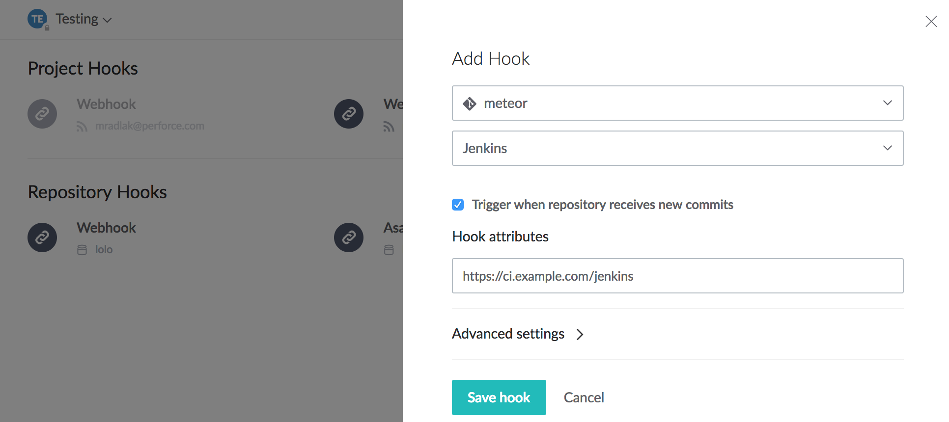 Add new Jenkins hook