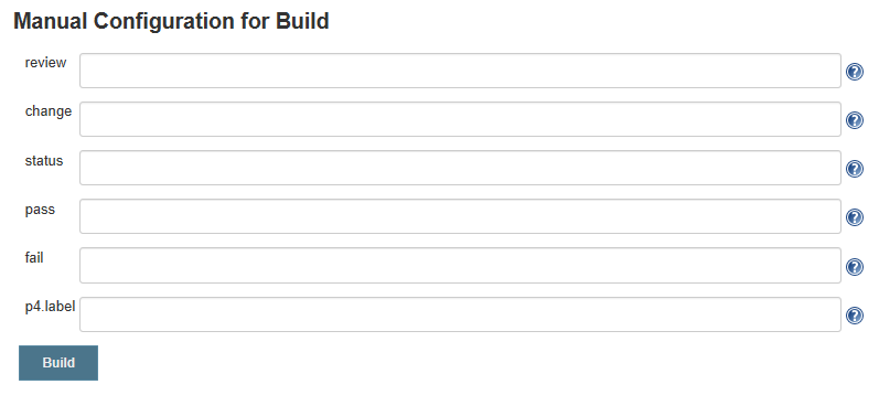 Manual Configuration for Build