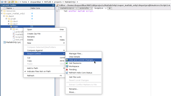 Image of MATLAB file view