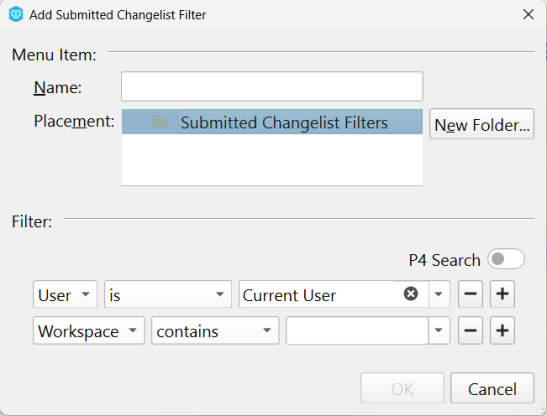 Add Filter dialog