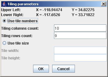 Tiling
parameters pane