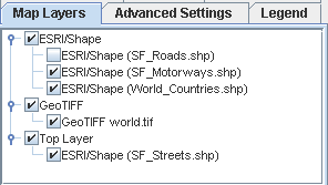 Map Layers
tab showing customized layer hierarchy