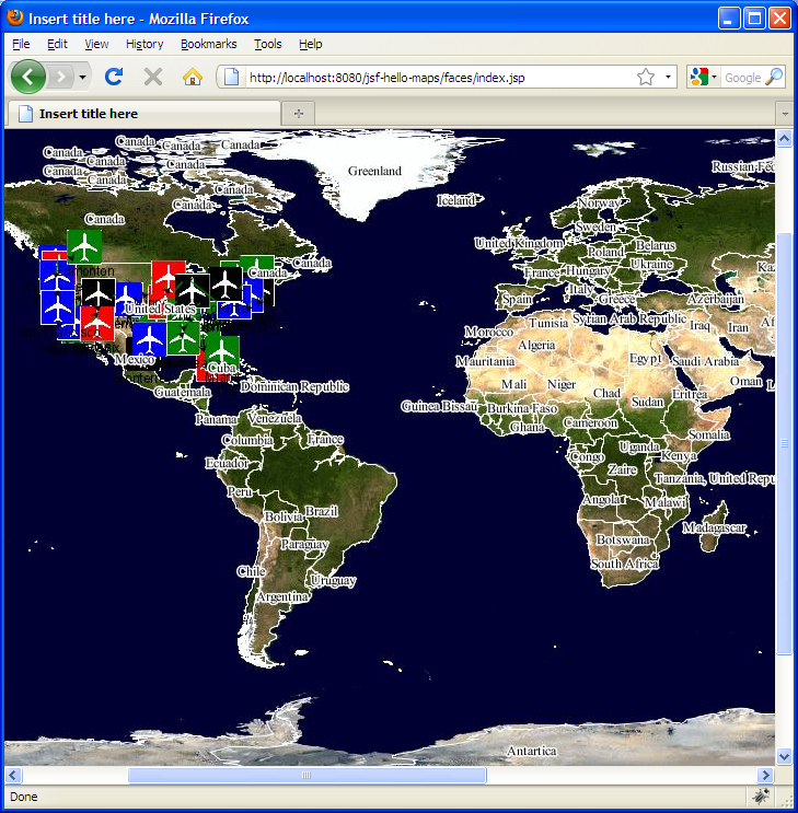 Firefox
browser displaying the map made with JViews Maps.