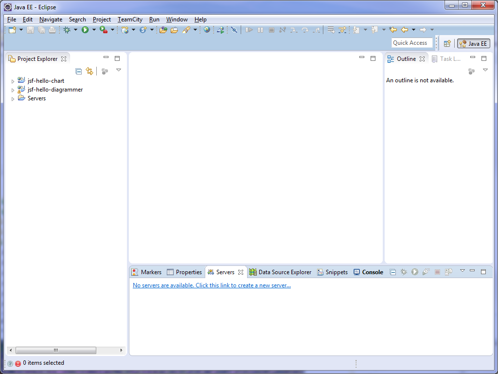Java
Eclipse window with Servers tab displayed.