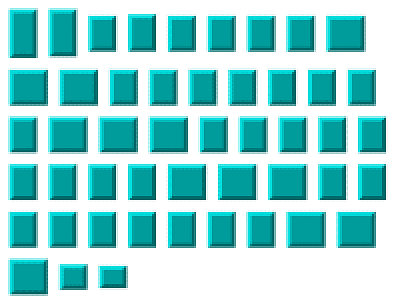Grid
layout showing rows with objects centered vertically