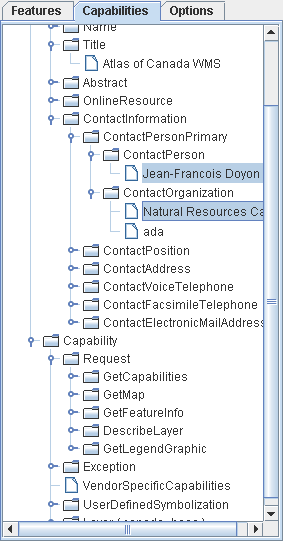 Capabilities
pane