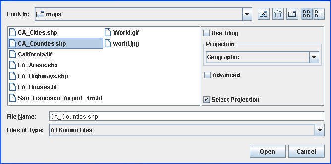 The Select
Data Sources pane for any known file