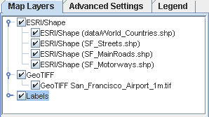 Map Layers
tab showing standard layer hierarchy