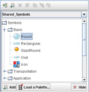 Shared
symbols pane