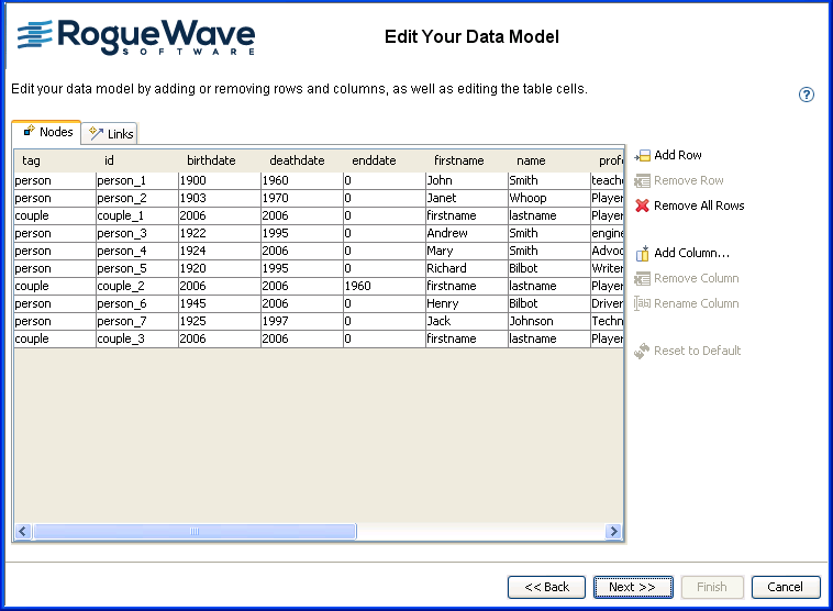 XML file
data model